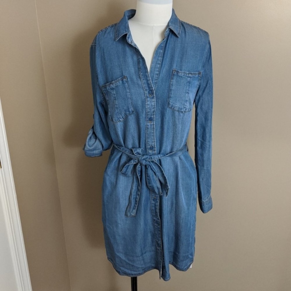 SOLD Chambray Shirt Dress - Picture 2 of 5